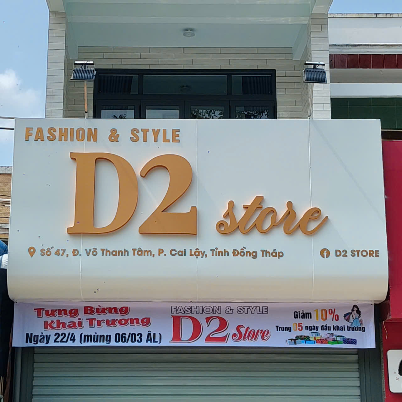 Bảng hiệu Fashion & Style D2 store